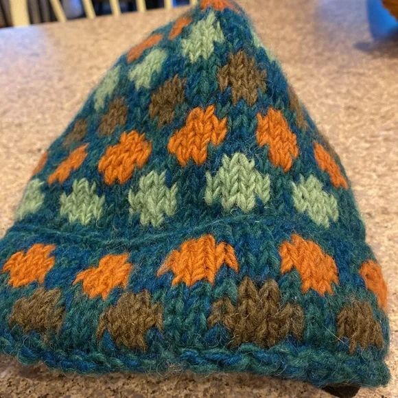 Rising Tide Nepal Wool Knit Hat Fleece Lined Winter - Picture 12 of 15